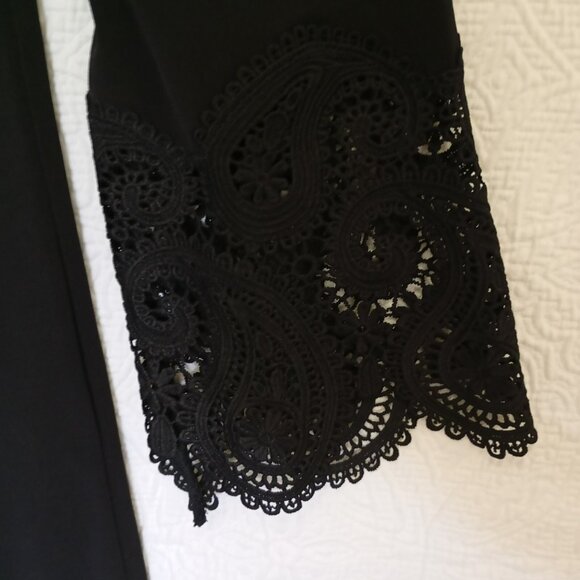 Michael Kors Black Bell Sleeve Dress XS Lace Detail Polyester Blend MSRP $125 - Picture 5 of 12